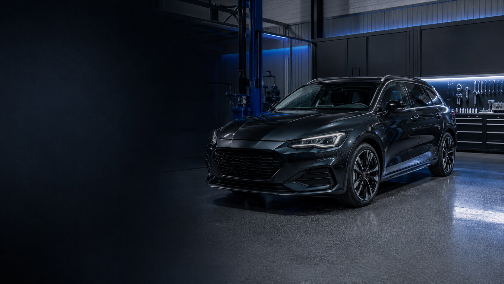 Demonstration image of a premium collision repair workshop